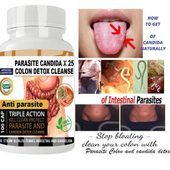 Potent Candida Cleanse Support 100 Capsules and Detox with Herbs Enzymes Yeast #1