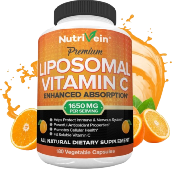 Nutrivein Liposomal Vitamin C 1650mg -180 Capsules – High Absorption Supplements